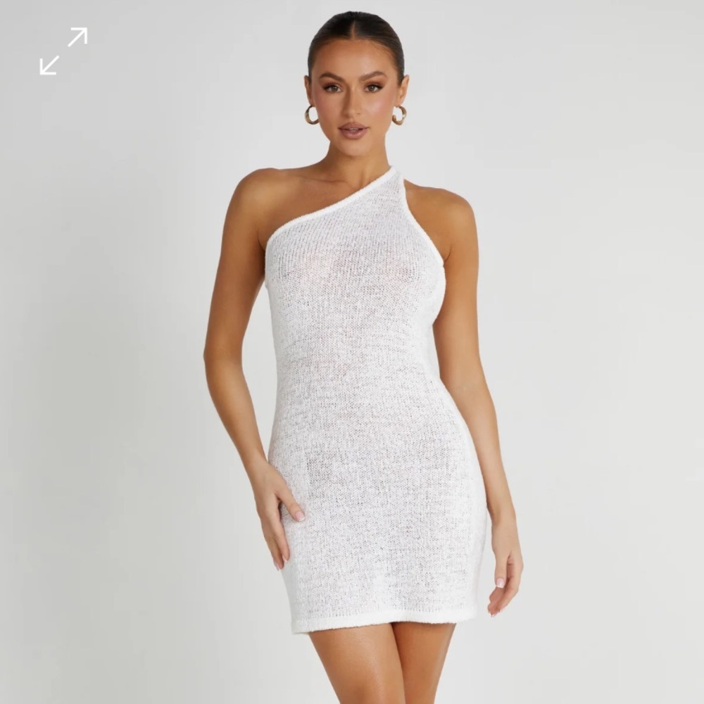 Meshki Paisley Mini knit white dress
